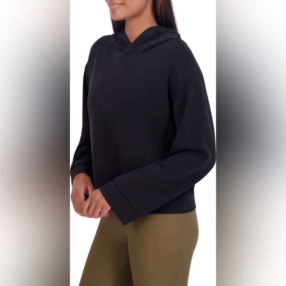 SAGE Collective Relaxed Wide Sleeve Crop Hoodie In Black Women’s Size XS